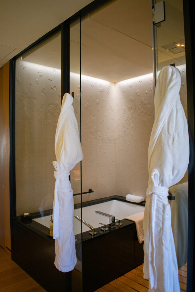 Staying At The Ritz-Carlton Kyoto – Hotel Review shower and tub